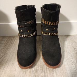 Black Just Fab Ankle Booties Size 9